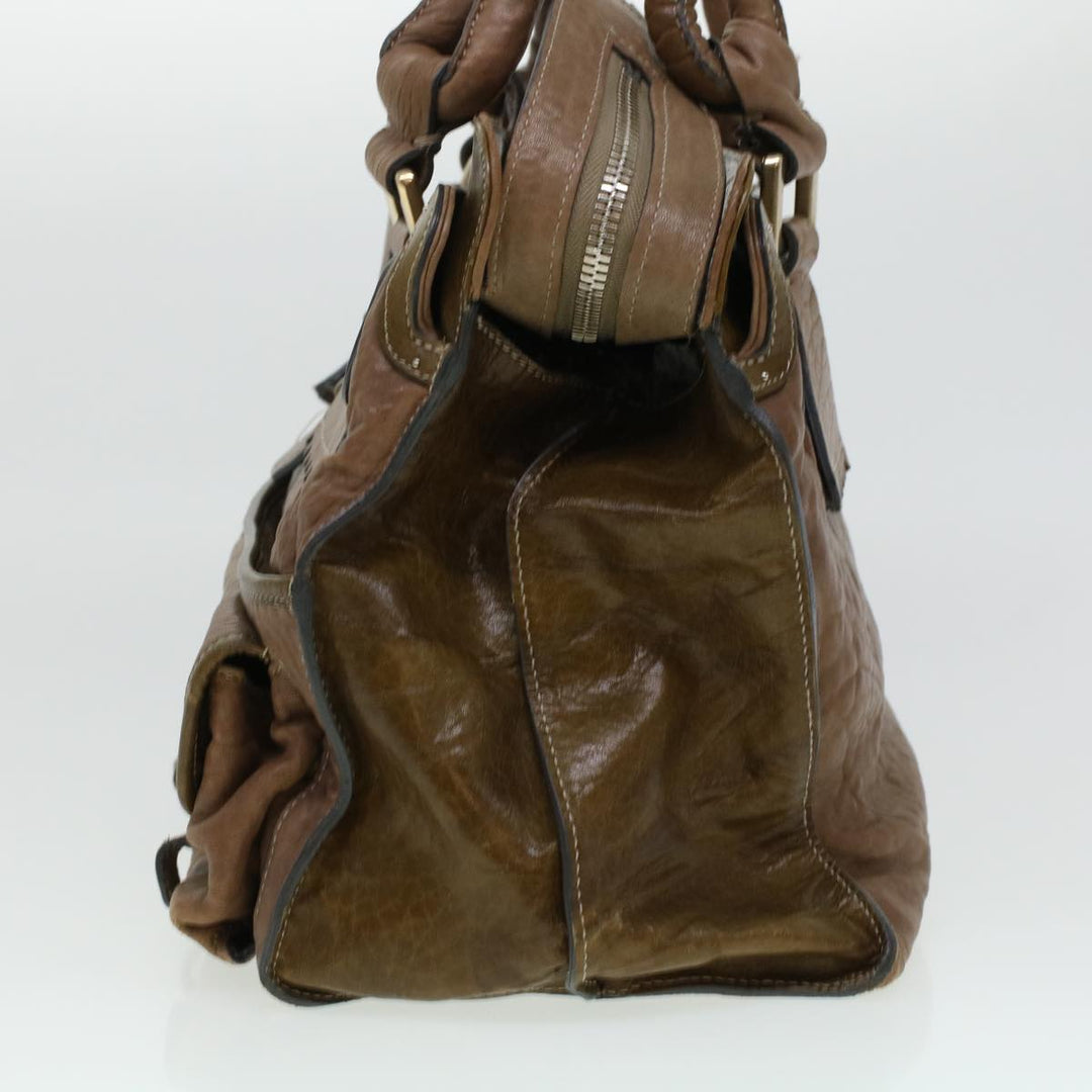 Chloe Elvir Hand Bag Leather Brown bs6052
