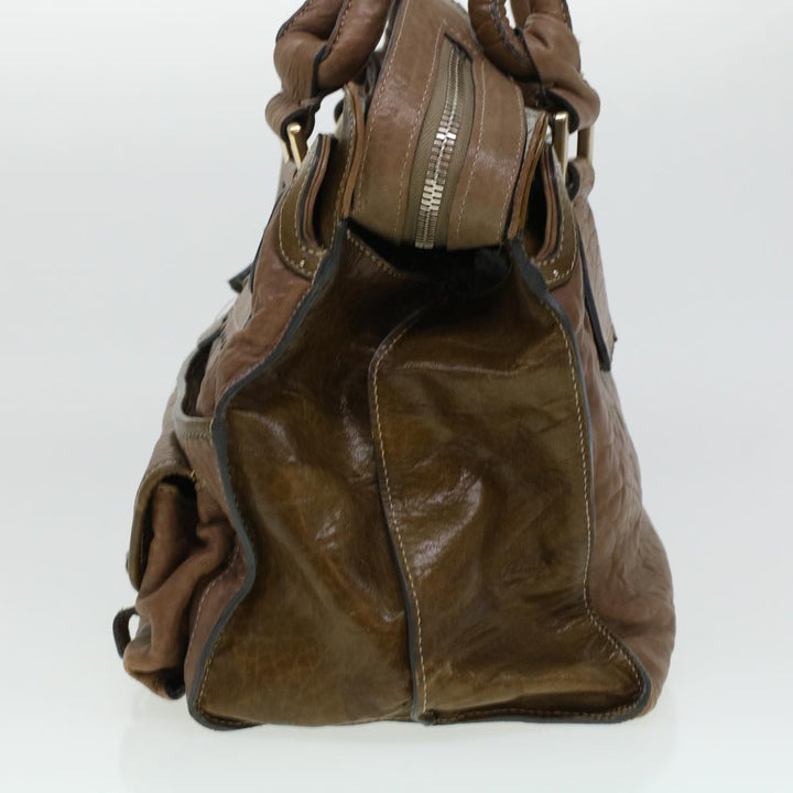 Chloe Elvir Hand Bag Leather Brown bs6052