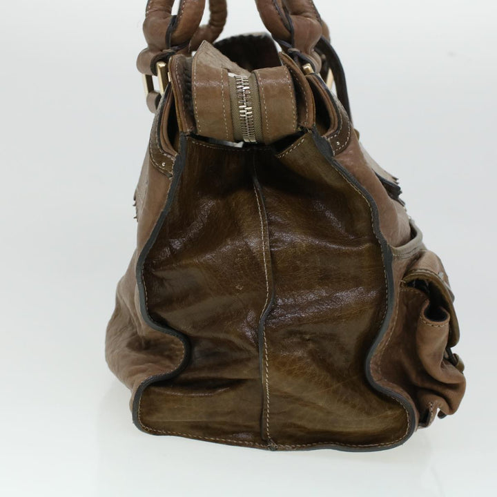 Chloe Elvir Hand Bag Leather Brown bs6052