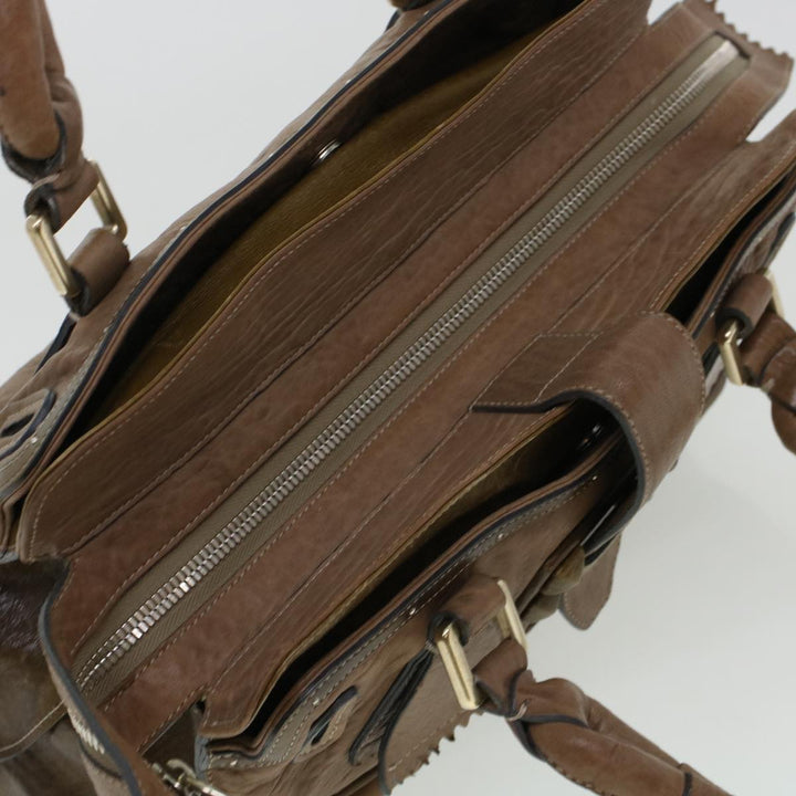 Chloe Elvir Hand Bag Leather Brown bs6052