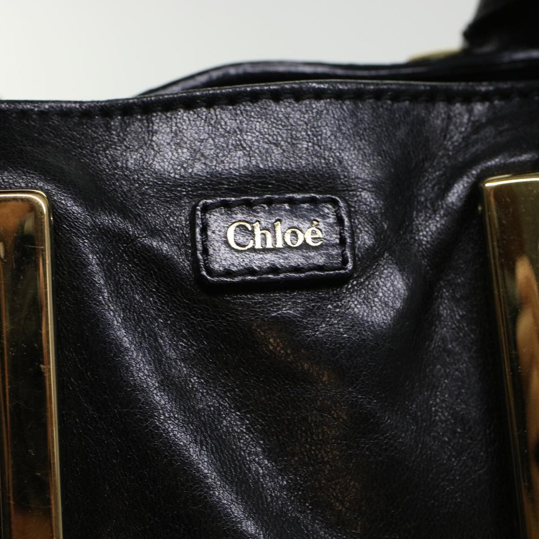 Chloe Etel Hand Bag Leather 2way Black 3S0645-50 bs6233
