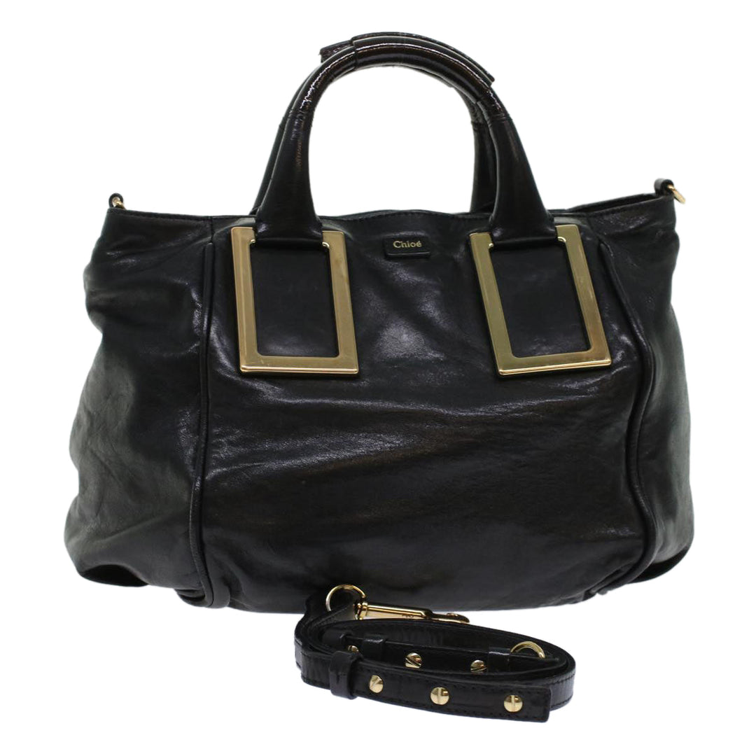 Chloe Etel Hand Bag Leather 2way Black 3S0645-50 bs6233
