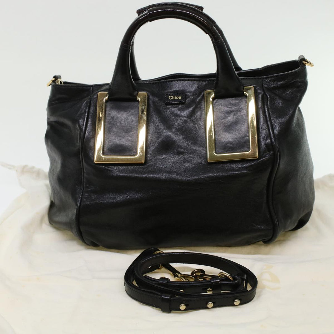 Chloe Etel Hand Bag Leather 2way Black 3S0645-50 bs6233