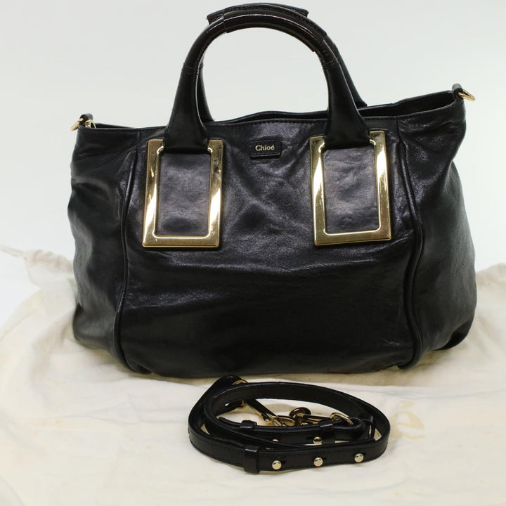 Chloe Etel Hand Bag Leather 2way Black 3S0645-50 bs6233