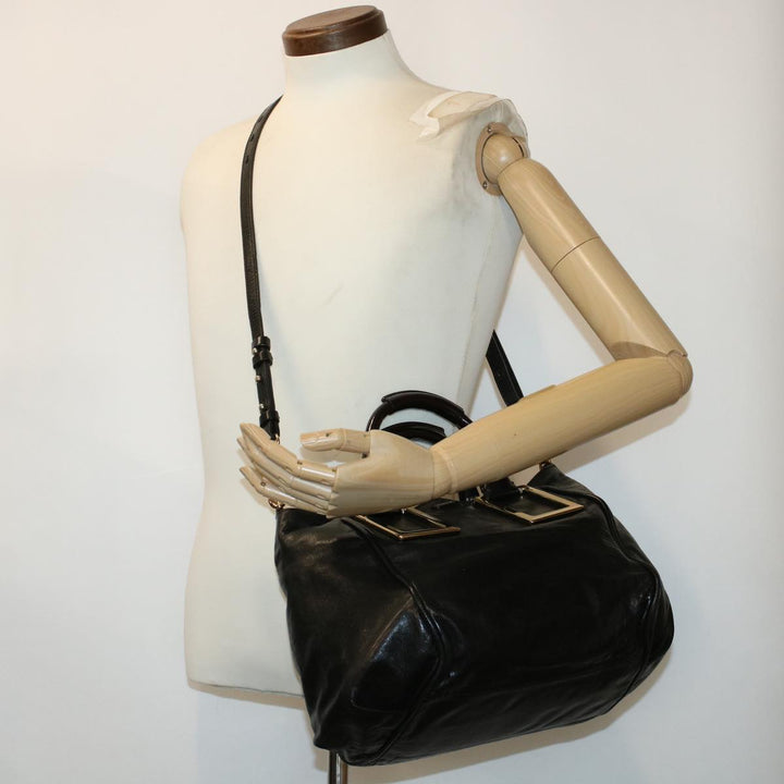 Chloe Etel Hand Bag Leather 2way Black 3S0645-50 bs6233