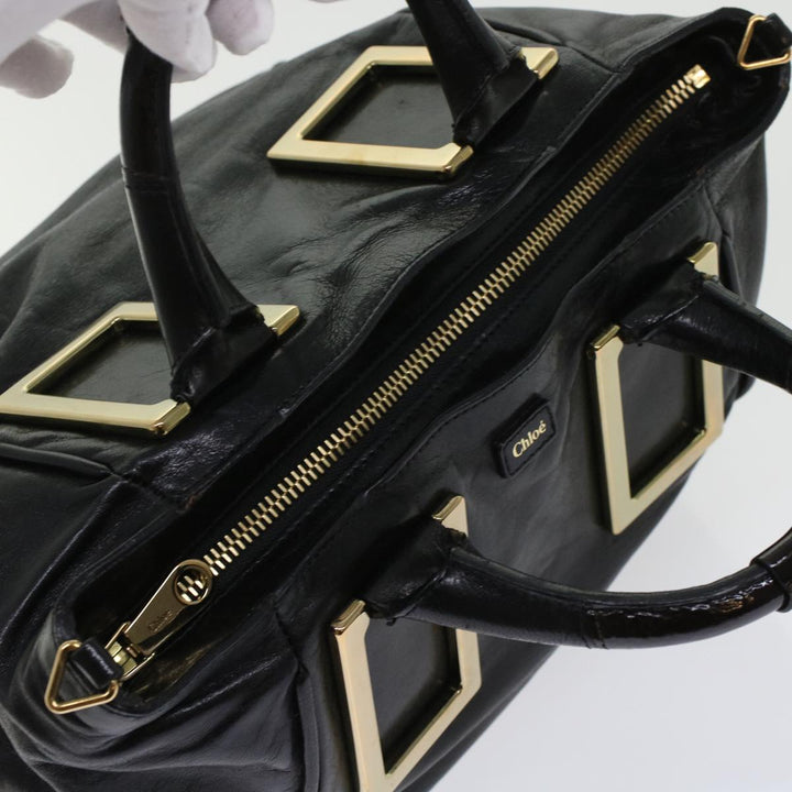 Chloe Etel Hand Bag Leather 2way Black 3S0645-50 bs6233
