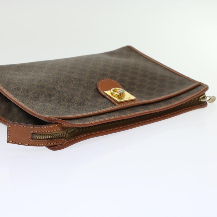 Celine Cartier Macadam Canvas Clutch Bag Leather 3Set Wine Red Brown  6276