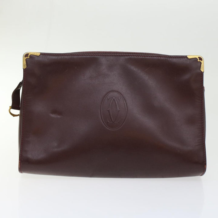 Top Quality Celine Cartier Macadam Canvas Clutch Bag Leather 3Set Wine Red Brown  6276