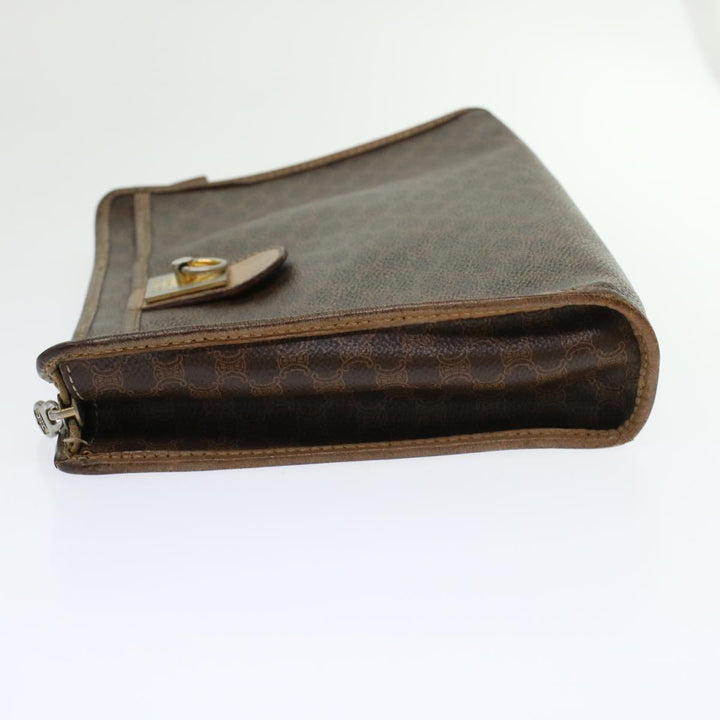 Celine Cartier Macadam Canvas Clutch Bag Leather 3Set Wine Red Brown  6276