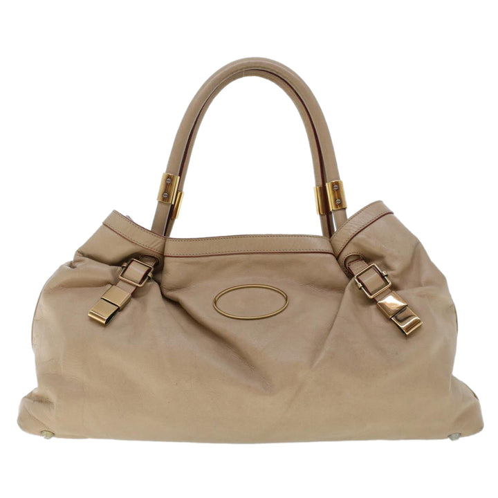 Chloe Victoria Hand Bag Leather Beige bs6433
