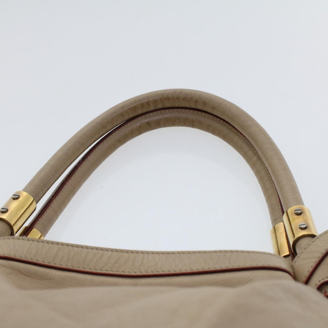 Chloe Victoria Hand Bag Leather Beige bs6433