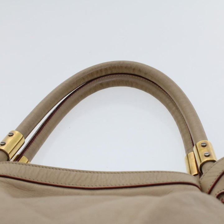 Chloe Victoria Hand Bag Leather Beige bs6433