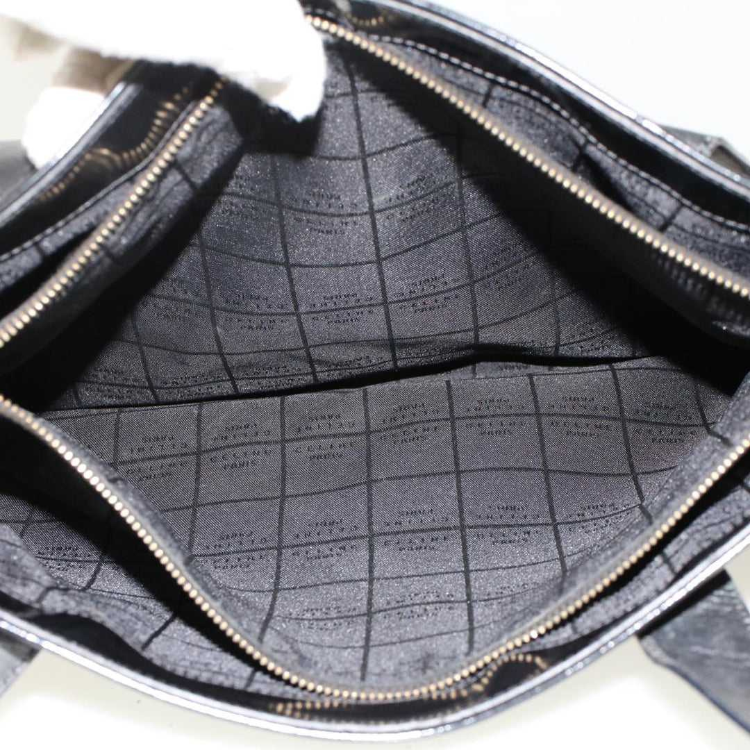 Celine Macadam Canvas Pouch Shoulder Bag Enamel 3Set Black Brown  6451