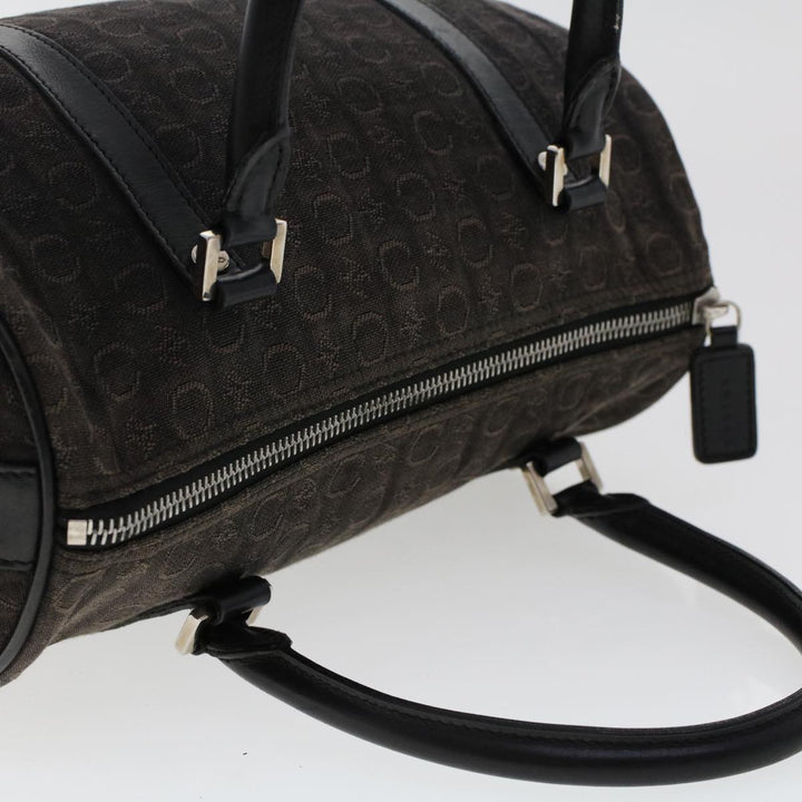 Celine Macadam Canvas Pouch Shoulder Bag Enamel 3Set Black Brown  6451