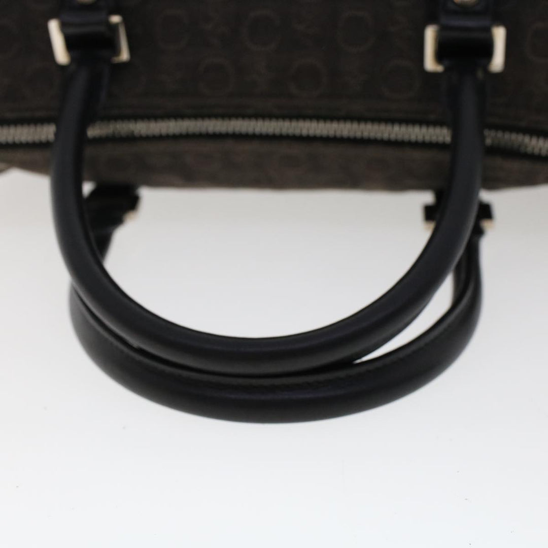 Celine Macadam Canvas Pouch Shoulder Bag Enamel 3Set Black Brown  6451
