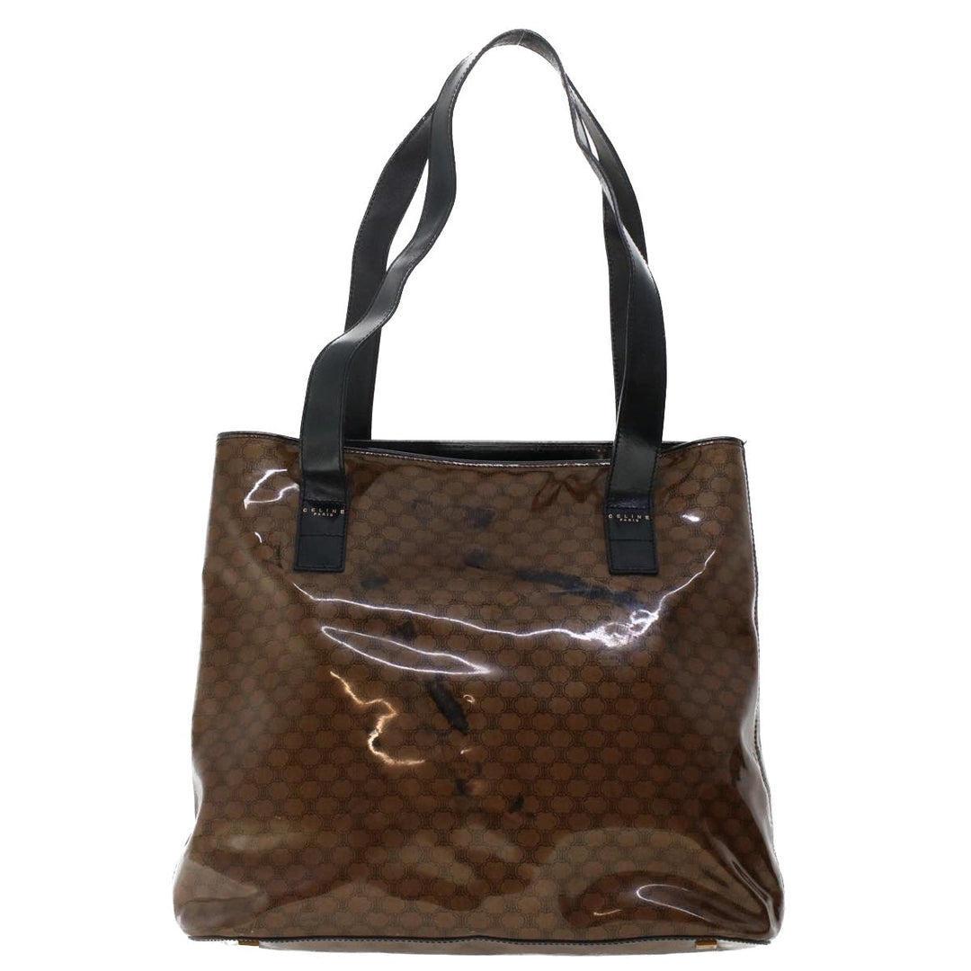 Celine Macadam Canvas Pouch Shoulder Bag Enamel 3Set Black Brown  6451
