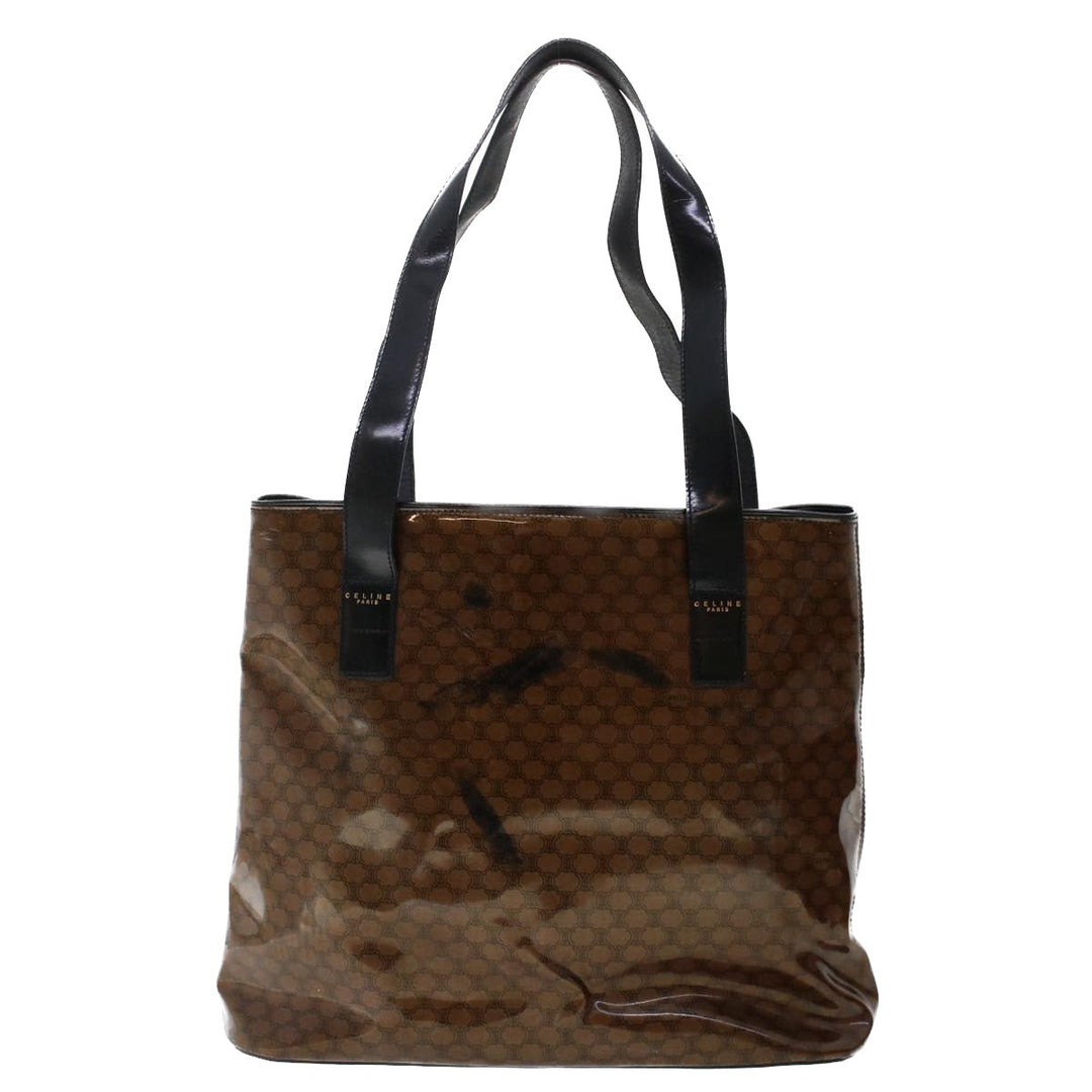 Celine Macadam Canvas Pouch Shoulder Bag Enamel 3Set Black Brown  6451