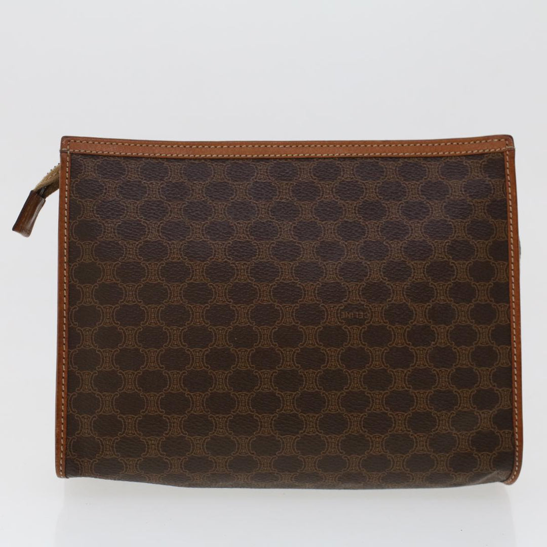 Celine Macadam Canvas Pouch Shoulder Bag Enamel 3Set Black Brown  6451
