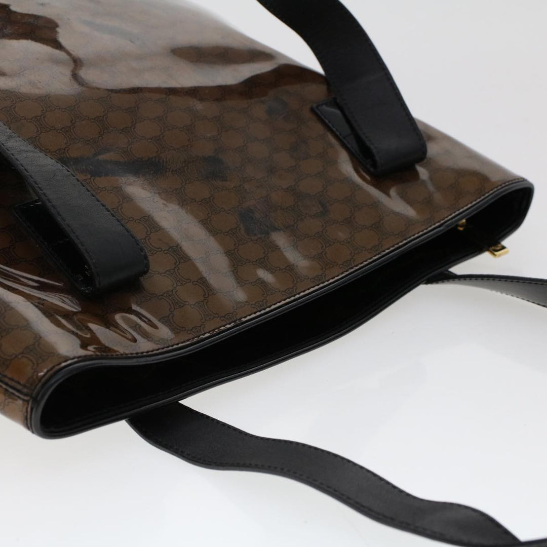 Celine Macadam Canvas Pouch Shoulder Bag Enamel 3Set Black Brown  6451