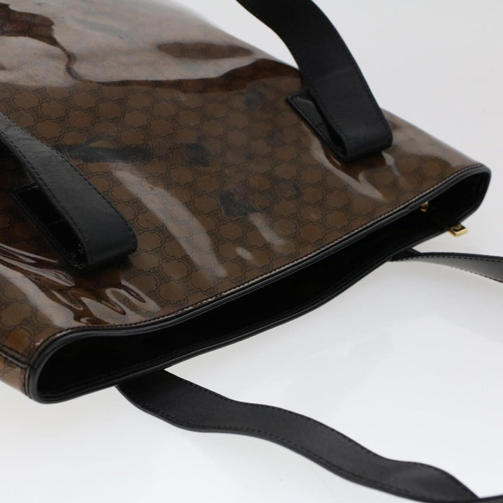 Celine Macadam Canvas Pouch Shoulder Bag Enamel 3Set Black Brown  6451