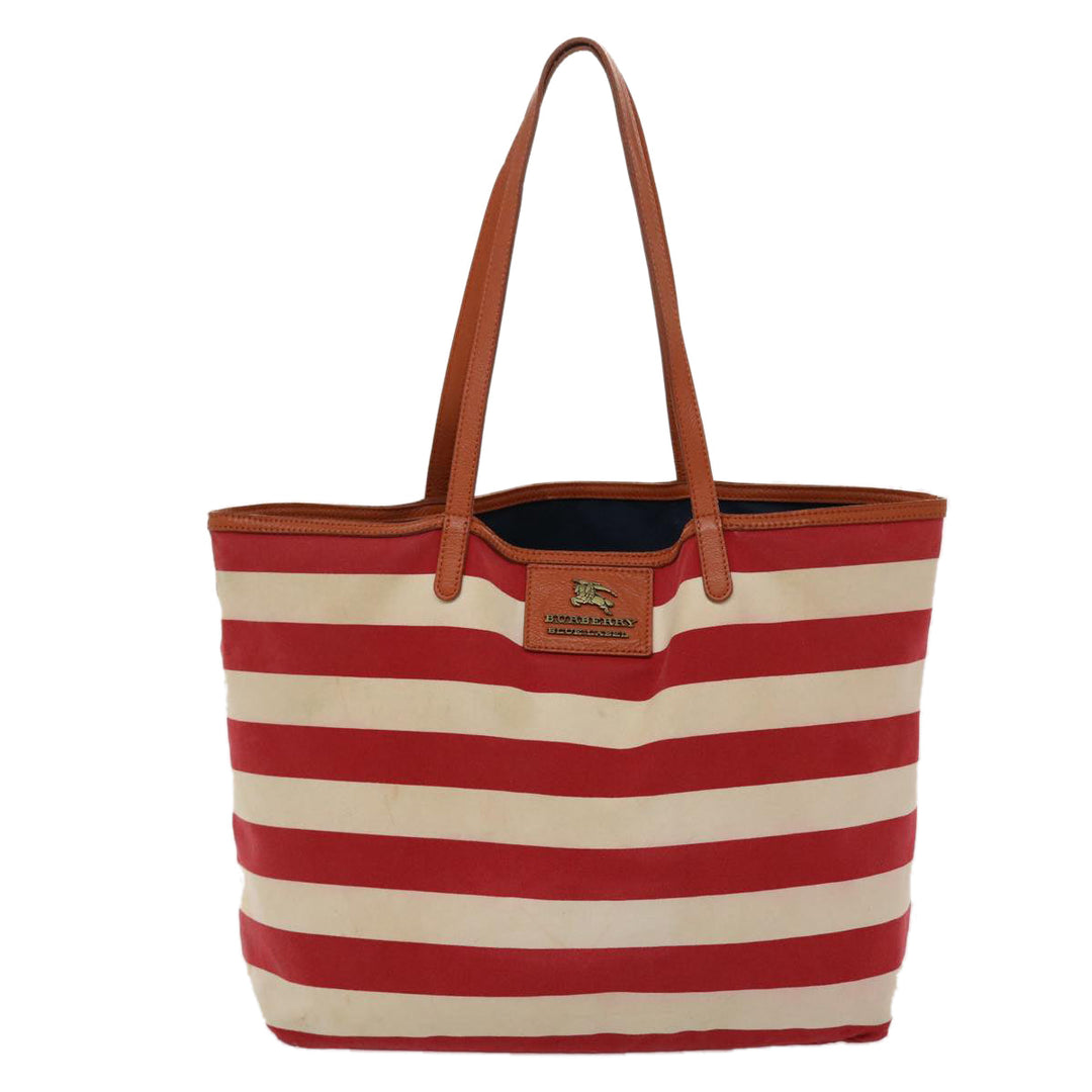 Burberry Blue Label Tote Bag Canvas Red White Auth bs6604
