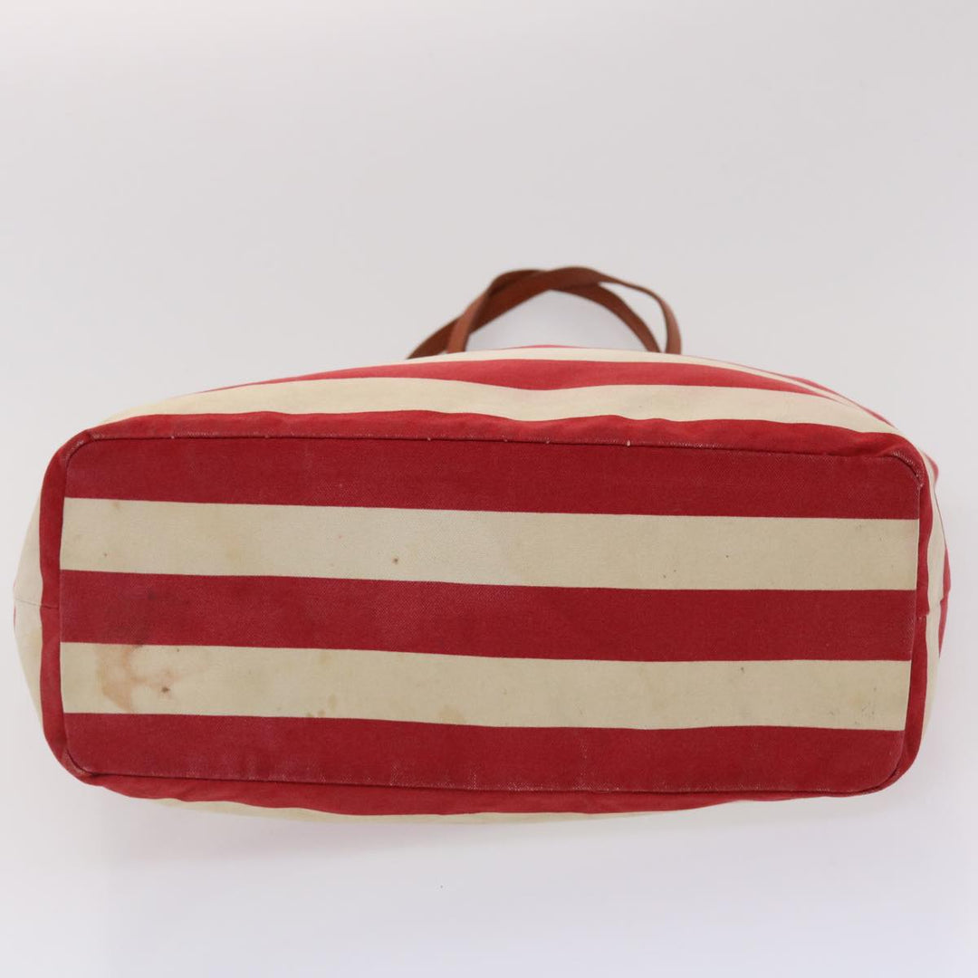 Burberry Blue Label Tote Bag Canvas Red White Auth bs6604