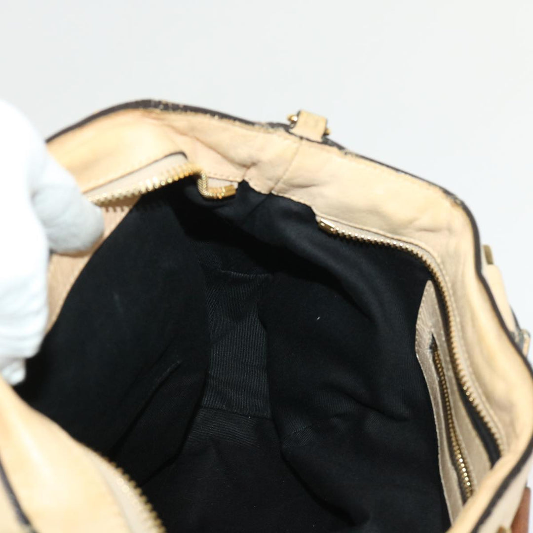 Chloe Hand Bag Leather 2way Shoulder Bag Beige 02-11-50 bs6747