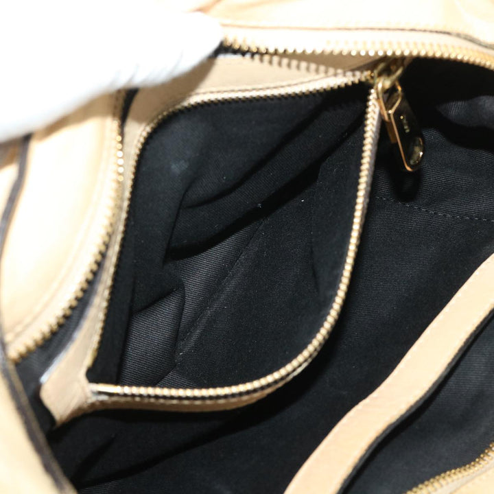 Chloe Hand Bag Leather 2way Shoulder Bag Beige 02-11-50 bs6747