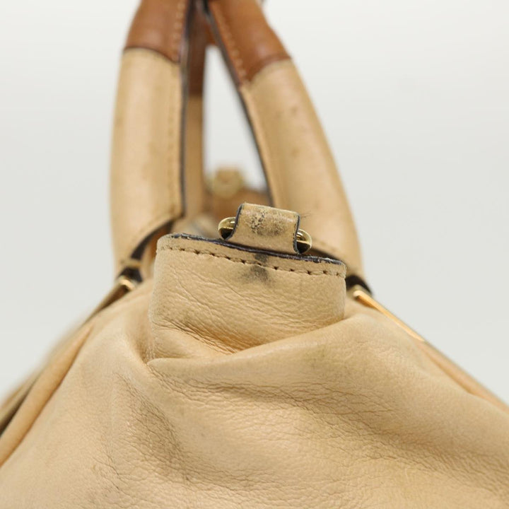 Chloe Hand Bag Leather 2way Shoulder Bag Beige 02-11-50 bs6747