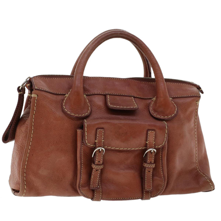Chloe Hand Bag Leather Brown 02-05-53 bs6748