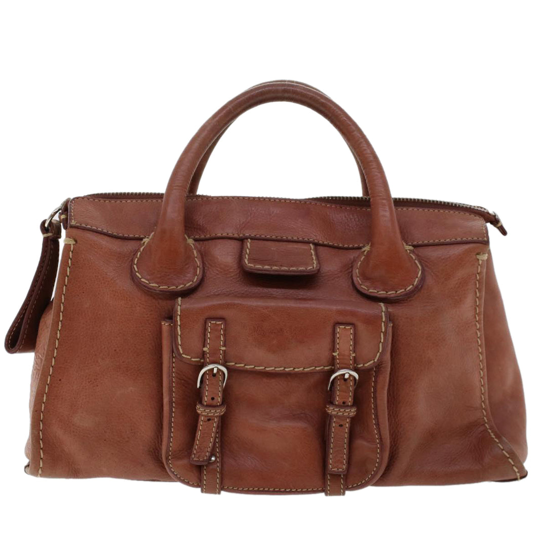 Chloe Hand Bag Leather Brown 02-05-53 bs6748