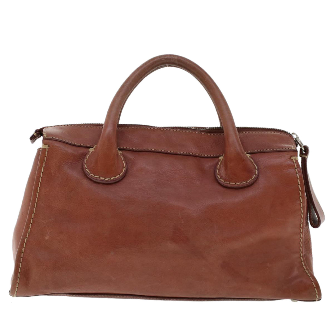 Chloe Hand Bag Leather Brown 02-05-53 bs6748