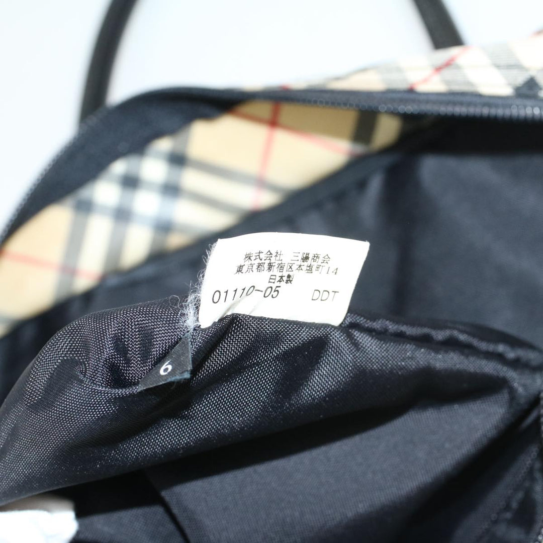 Burberry Blue Label Tote Bag Nylon Beige Auth bs6823