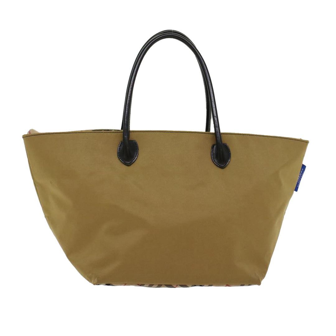 Burberry Blue Label Tote Bag Nylon Beige Auth bs6823