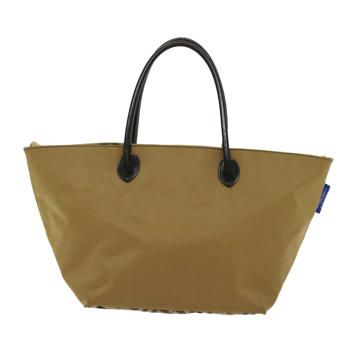 Burberry Blue Label Tote Bag Nylon Beige Auth bs6823