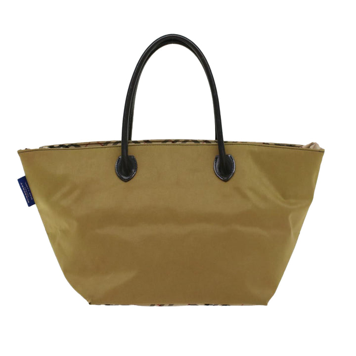 Burberry Blue Label Tote Bag Nylon Beige Auth bs6823