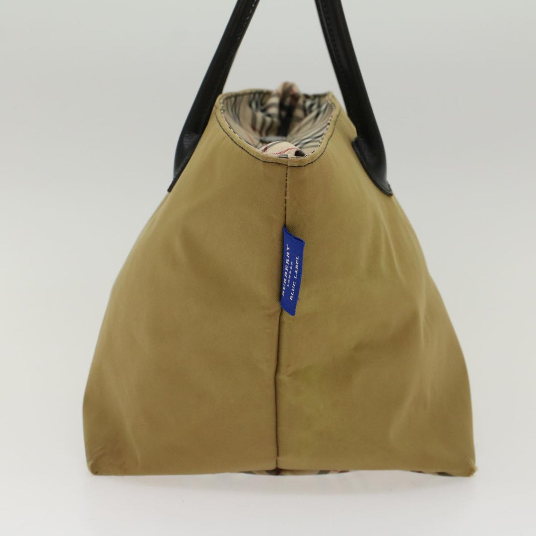 Burberry Blue Label Tote Bag Nylon Beige Auth bs6823