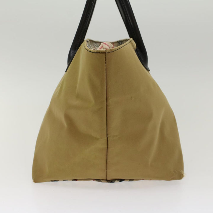 Burberry Blue Label Tote Bag Nylon Beige Auth bs6823