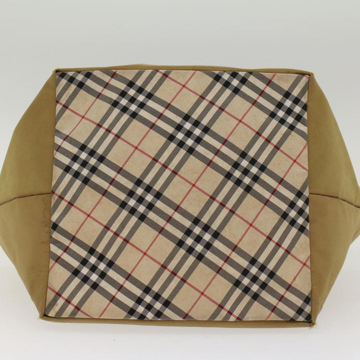 Burberry Blue Label Tote Bag Nylon Beige Auth bs6823