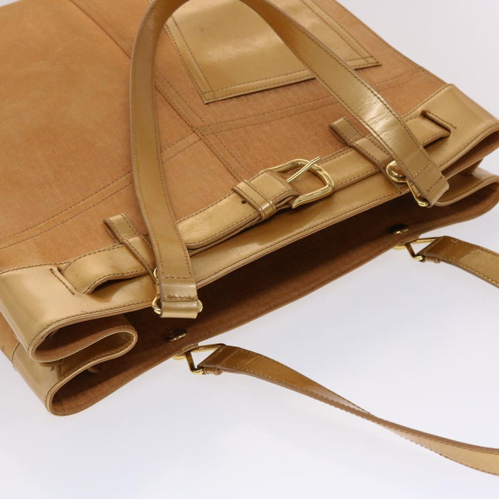 CHRISTIAN Top quality Dior Trotter Canvas Tote Bag Beige Auth bs6841