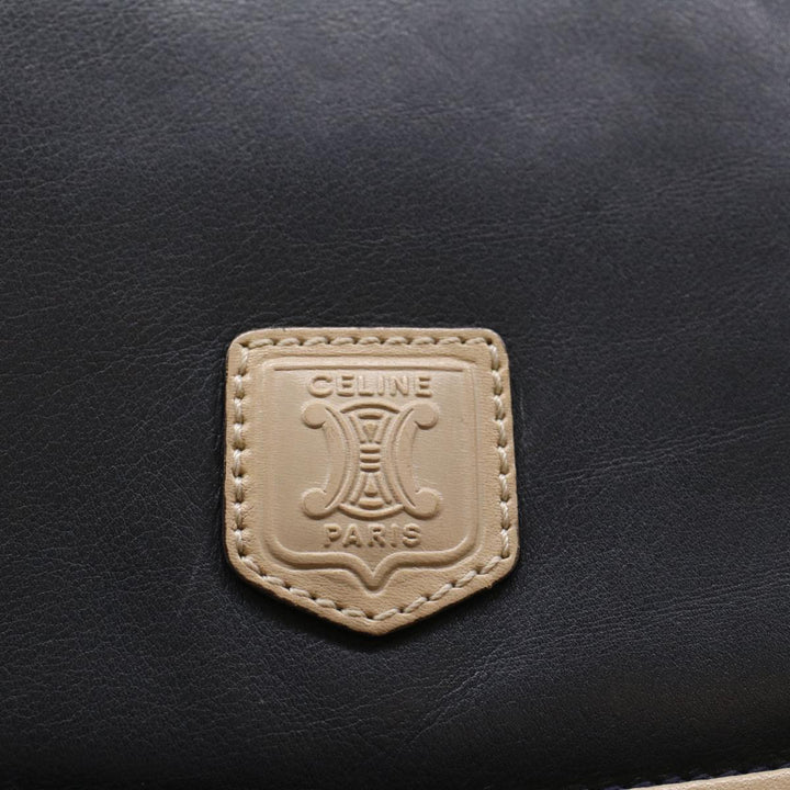 Celine Clutch Bag Leather Navy  6874