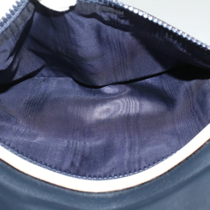 Celine Clutch Bag Leather Navy  6874