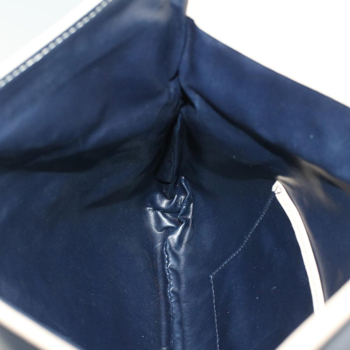 Celine Clutch Bag Leather Navy  6874
