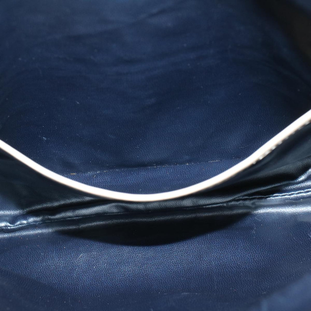 Celine Clutch Bag Leather Navy  6874