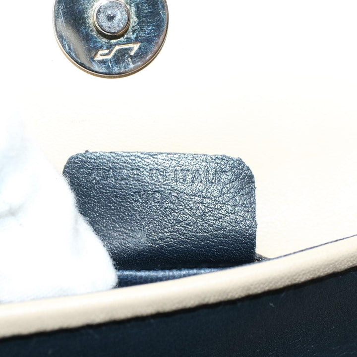 Celine Clutch Bag Leather Navy  6874