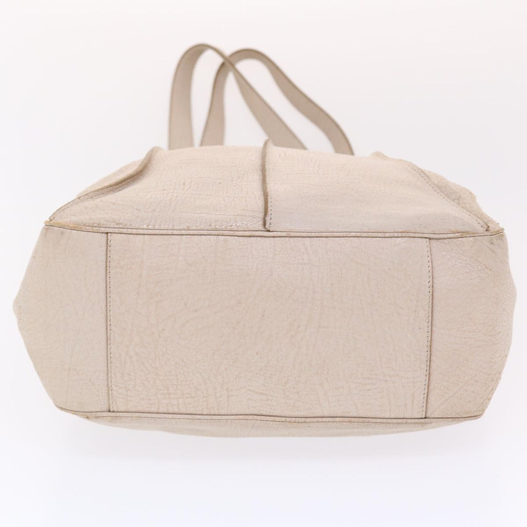 Celine Shoulder Bag Leather Beige  6966