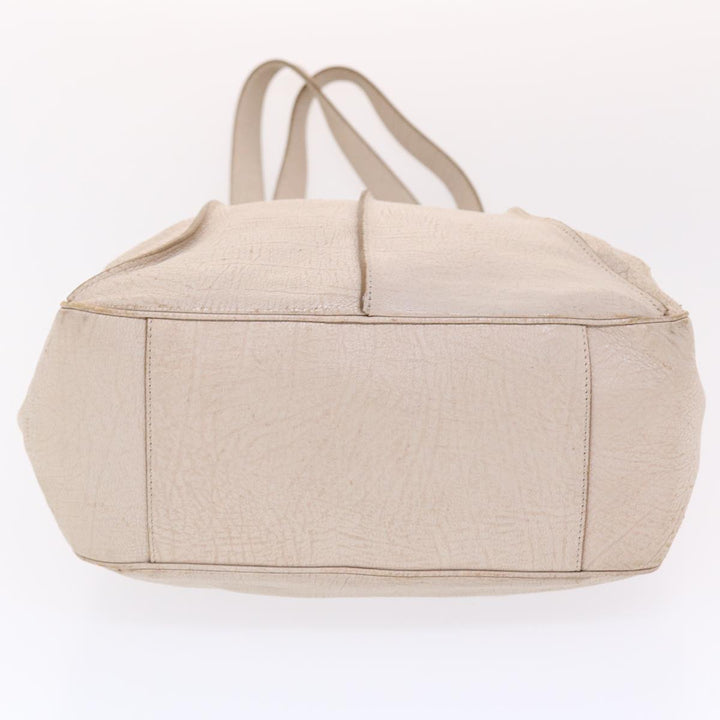 Celine Shoulder Bag Leather Beige  6966