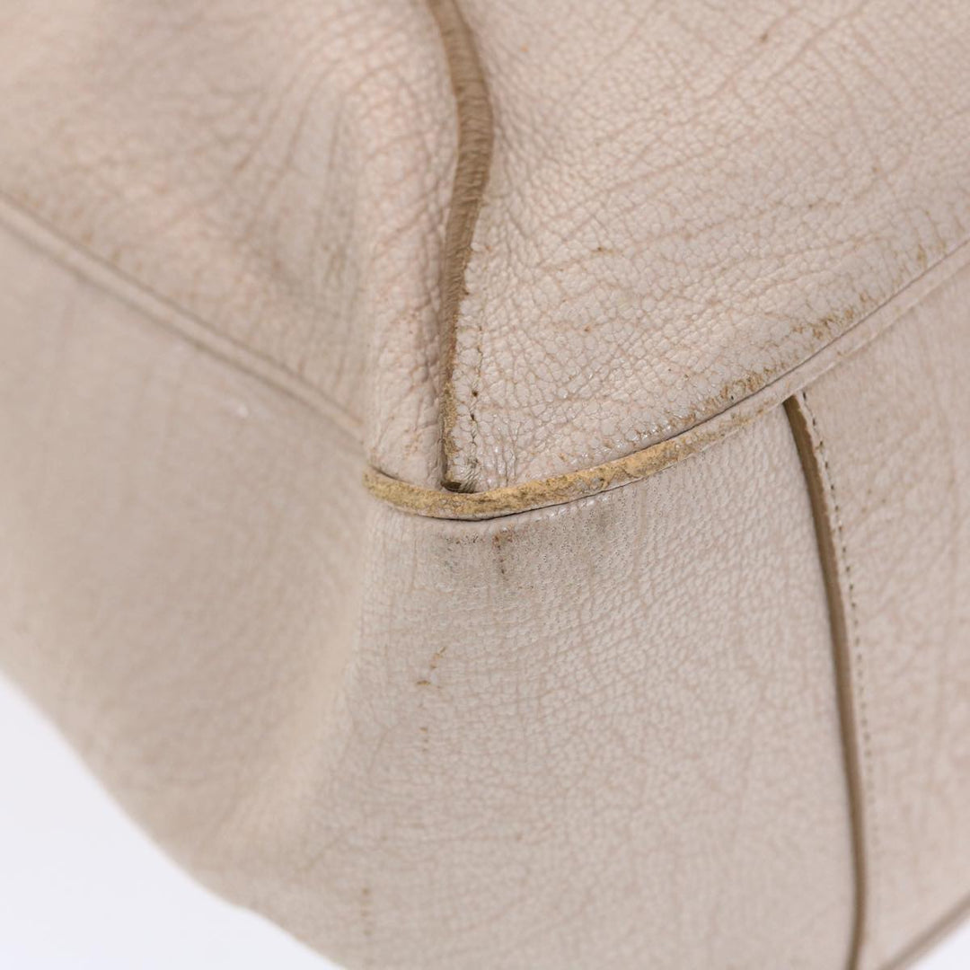 Celine Shoulder Bag Leather Beige  6966