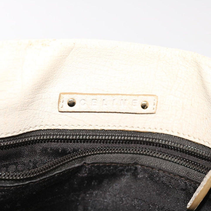 Celine Shoulder Bag Leather Beige  6966