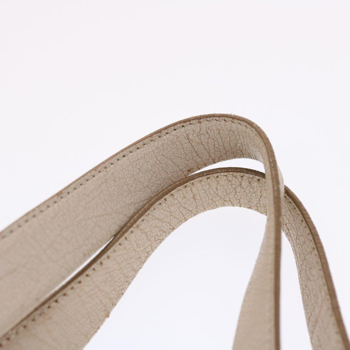 Celine Shoulder Bag Leather Beige  6966